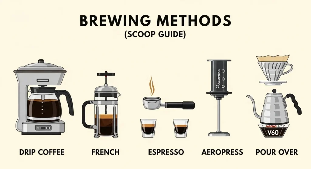 How Many Scoops of Coffee Per Cup: Perfect Brew Guide 7 Brewing Methods