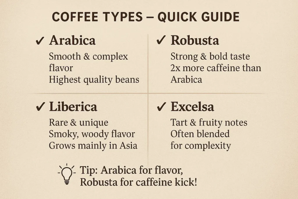 How Many Scoops of Coffee Per Cup: Perfect Brew Guide 6 Types Of Coffee